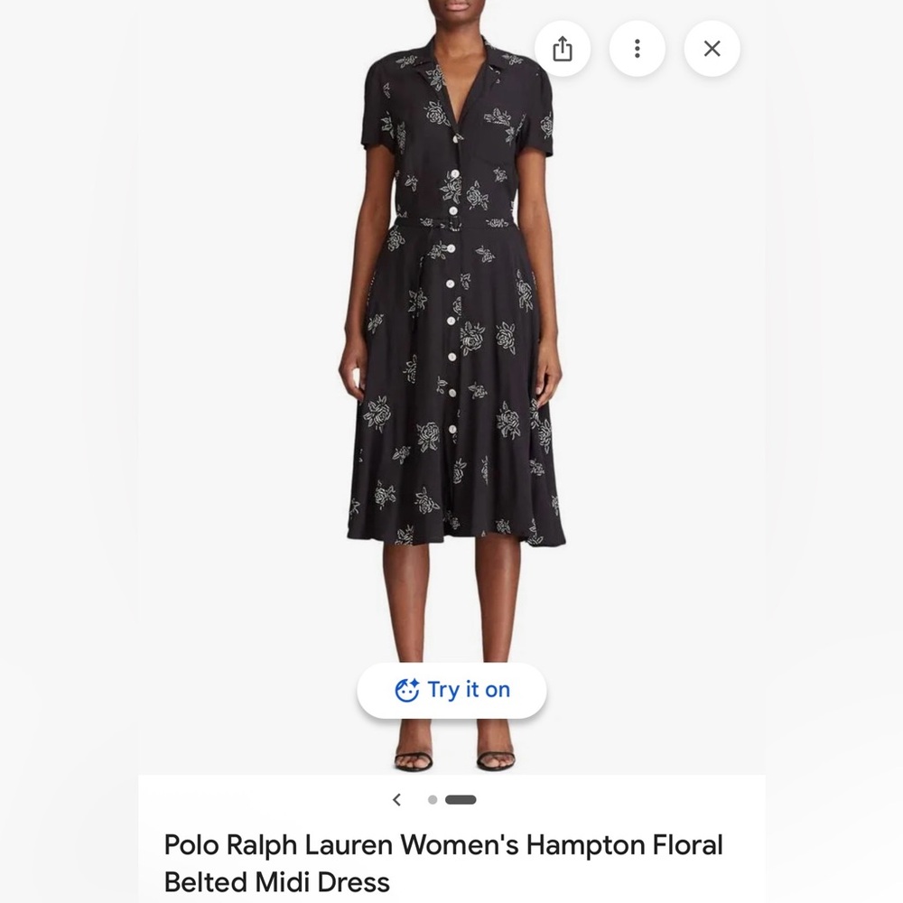 ISO Polo Ralph Lauren Black Floral Hampton Dress